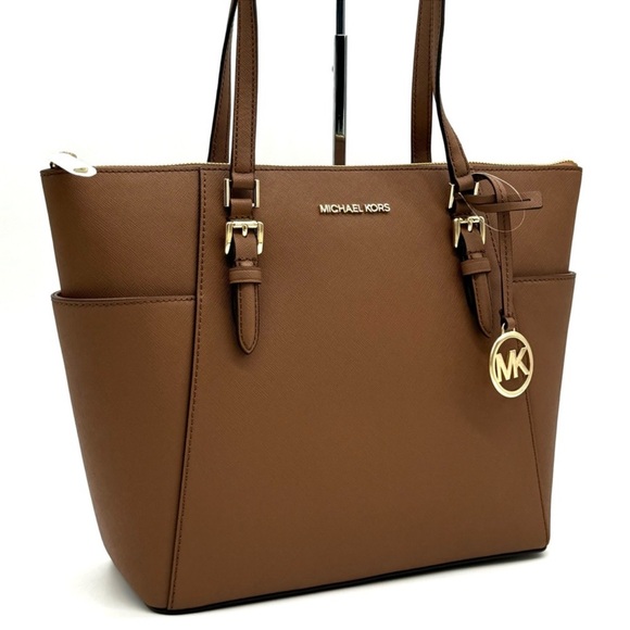 Michael Kors Large Charlotte TZ Tote Bag Luggage - Picture 3 of 11